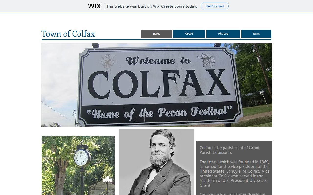 Colfax Mayor's Court record route and town information