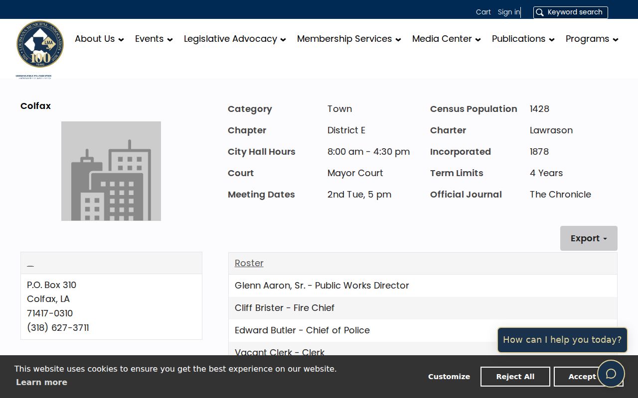 Colfax Mayor's Court record contact information