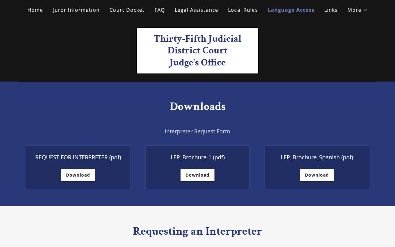 Grant Parish court calendar interpreter and language access source