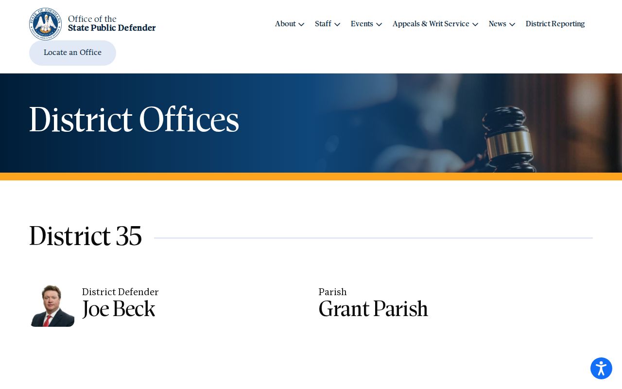 Grant Parish criminal docket District 35 court access context